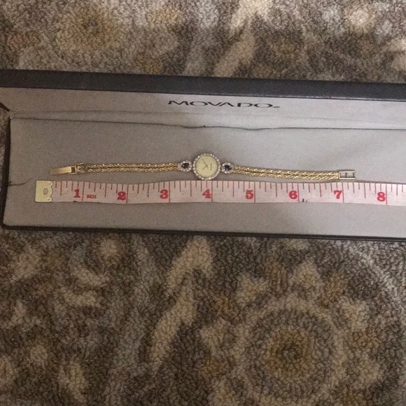 diamond sapphire gold watch - Picture 7 of 8